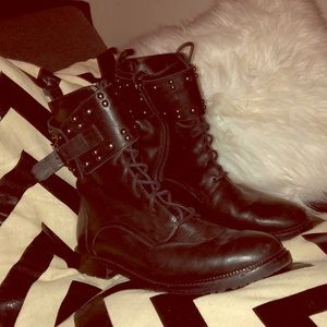 Black short studded boots! Size 7.
